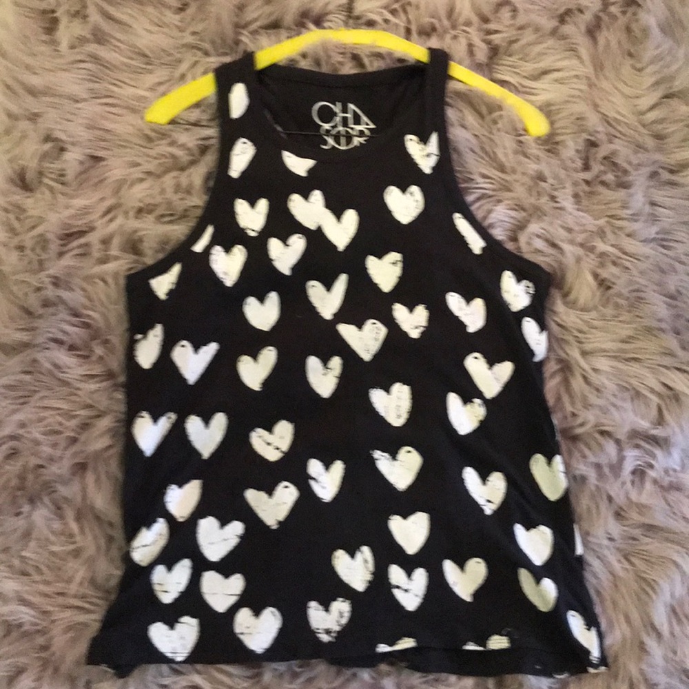 Chaser black heart tank top